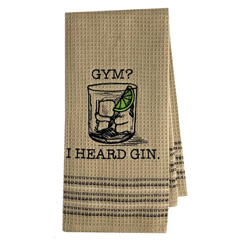Waffle Weave Cotton Kitchen Dishtowel Gym or Gin